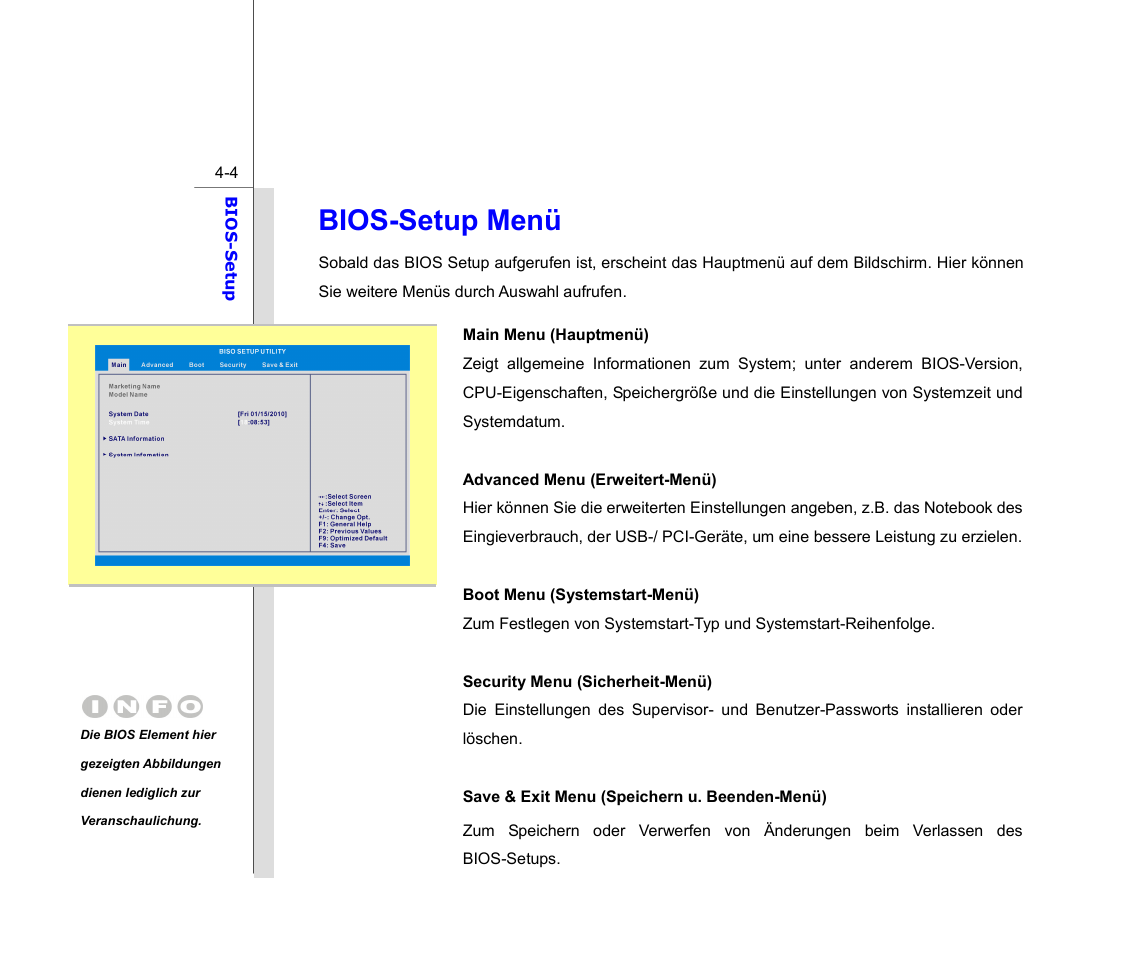 Bios-setup menü | chiliGREEN MS1733 User Manual | Page 94 / 102