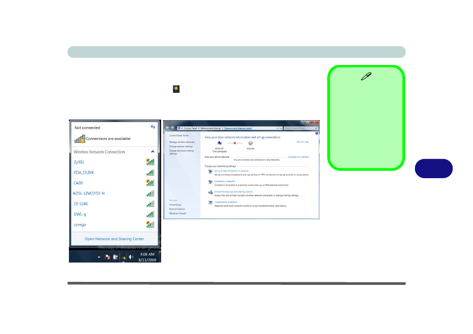 Connecting to a wireless network in windows 7, Connecting to a wireless network in windows 7 -11 | chiliGREEN M770K User Manual | Page 133 / 210