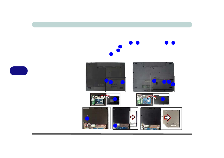 Upgrading the optical (cd/dvd) device, Upgrading the optical (cd/dvd) device -6 | chiliGREEN M670SRU User Manual | Page 100 / 226