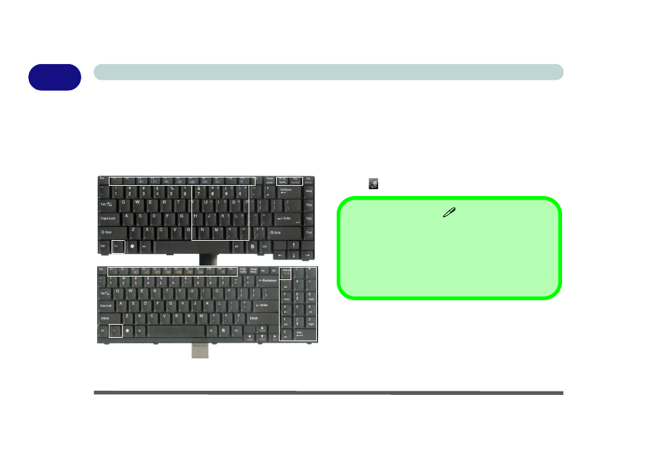 Keyboard, Function keys, Keyboard -10 | Function keys -10 | chiliGREEN M670SRU User Manual | Page 30 / 226