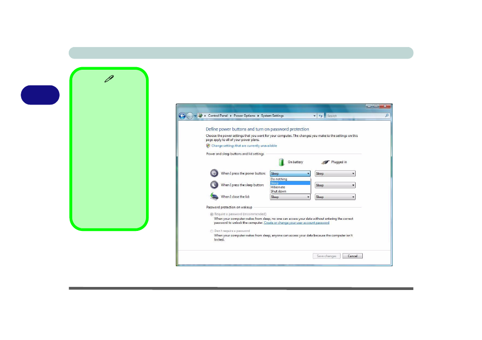 Configuring the power buttons, Configuring the power buttons -8 | chiliGREEN M670SRU User Manual | Page 64 / 226