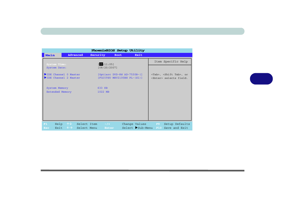 Main menu, System time & date (main menu), Main menu -5 system time & date (main menu) -5 | Bios utilities main menu 5 - 5, Figure 5 - 2 | chiliGREEN M670SRU User Manual | Page 87 / 226