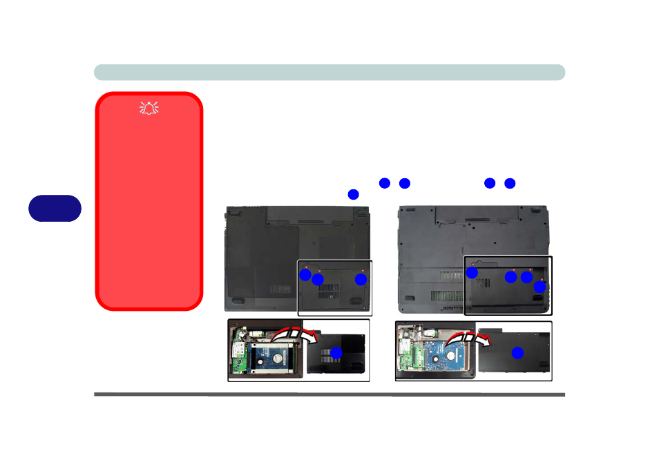 Upgrading the hard disk drive, Upgrading the hard disk drive -4, Models a & b model c | chiliGREEN M670SRU User Manual | Page 98 / 226