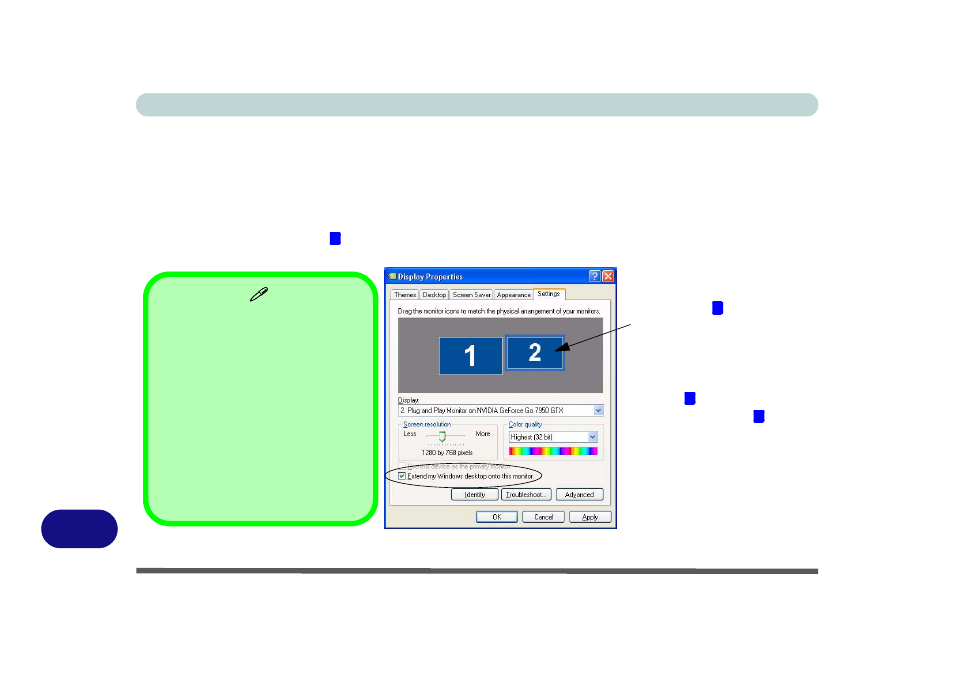 To enable extended desktop, Dto enable extended desktop | chiliGREEN M57xRU User Manual | Page 186 / 218