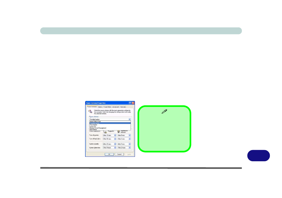 Power management features, Power | chiliGREEN M57xRU User Manual | Page 187 / 218