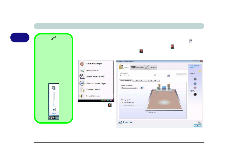 Audio features, Audio features -10 | chiliGREEN M57xRU User Manual | Page 48 / 218