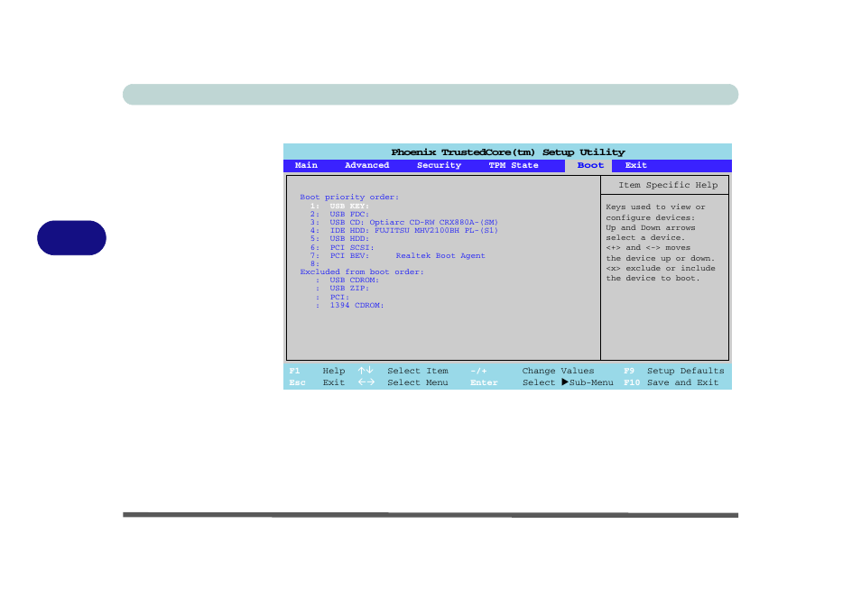 Boot menu, Boot menu -14, Bios utilities 5 - 14 boot menu | Figure 5 - 7 | chiliGREEN M57xRU User Manual | Page 88 / 218