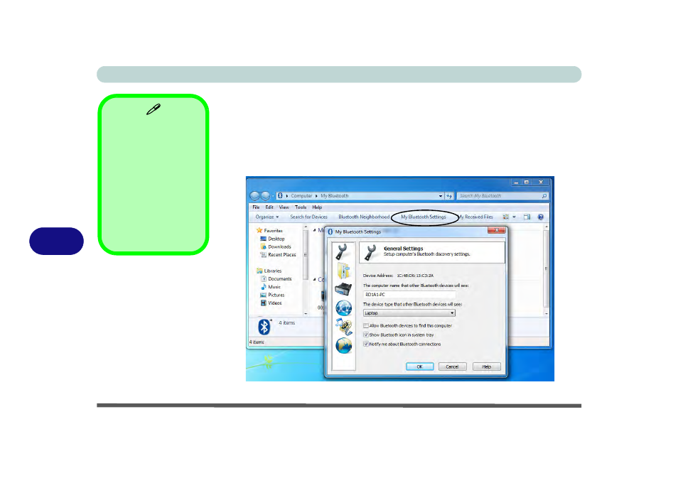 Bluetooth & wlan combo settings, Bluetooth & wlan combo settings -30, 7bluetooth & wlan combo settings | chiliGREEN E7130 User Manual | Page 138 / 188
