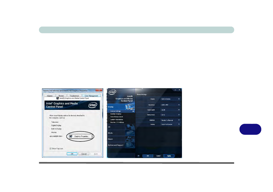 Intel® graphics & media control panel, Intel, Graphics & media control panel | chiliGREEN E7130 User Manual | Page 173 / 188