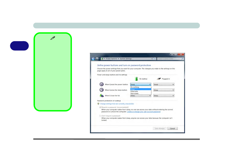 Configuring the power buttons, Configuring the power buttons -8 | chiliGREEN E7130 User Manual | Page 62 / 188