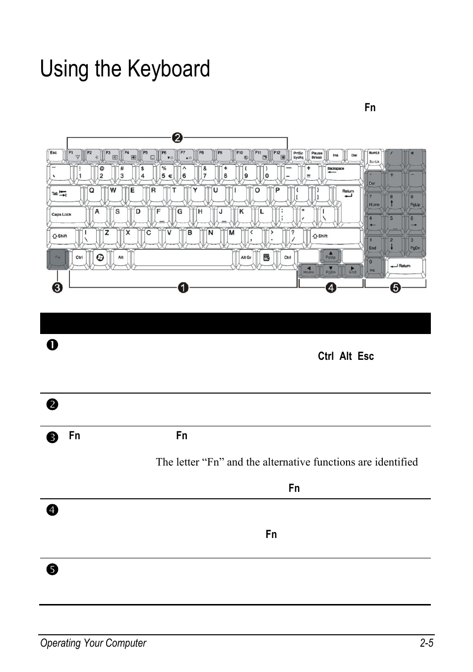 Using the keyboard, Using the keyboard -5, P. 2-5 | chiliGREEN 9270D User Manual | Page 21 / 109