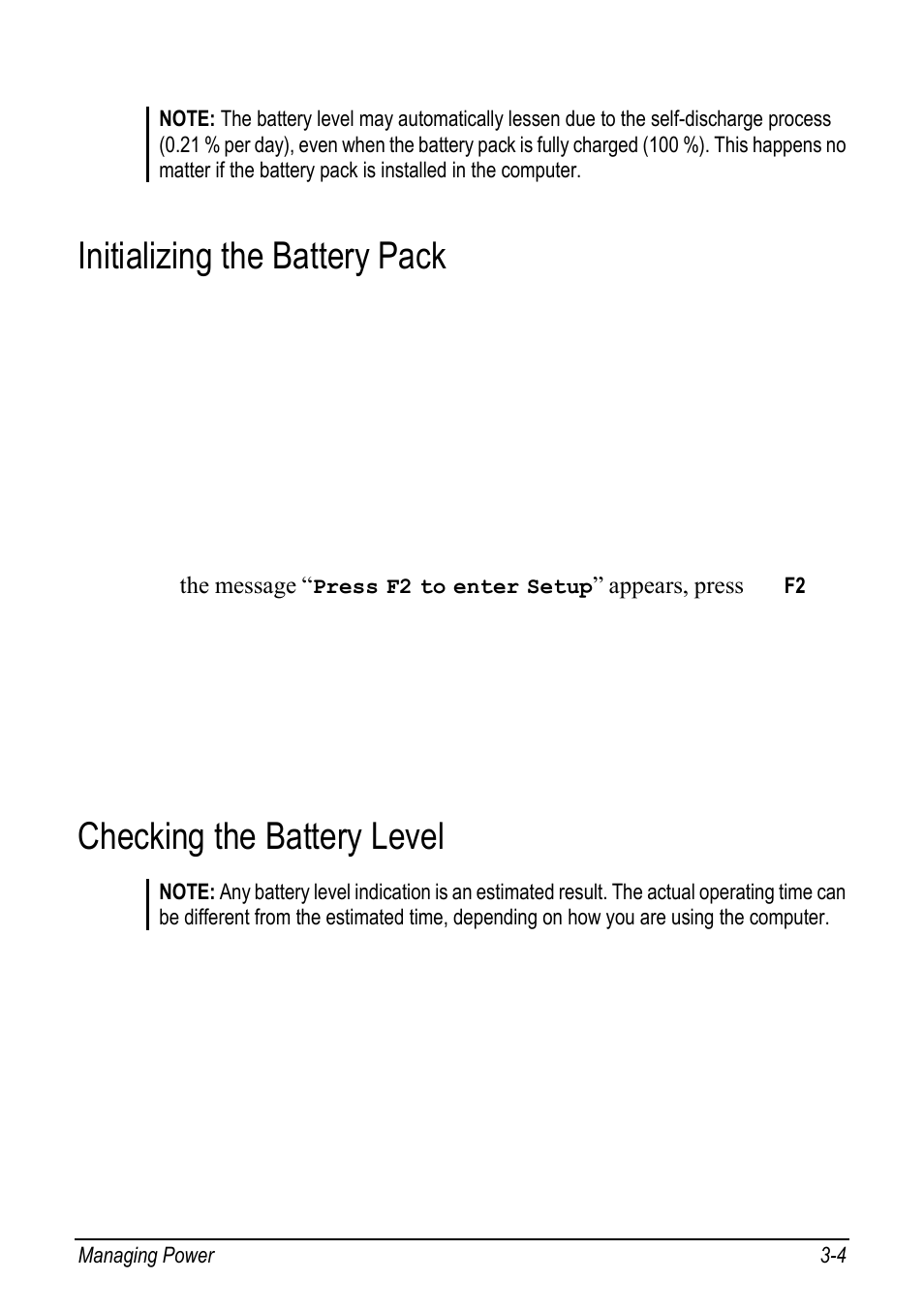 Initializing the battery pack, Checking the battery level, Initializing the battery pack -4 | Checking the battery level -4 | chiliGREEN 9270D User Manual | Page 45 / 109