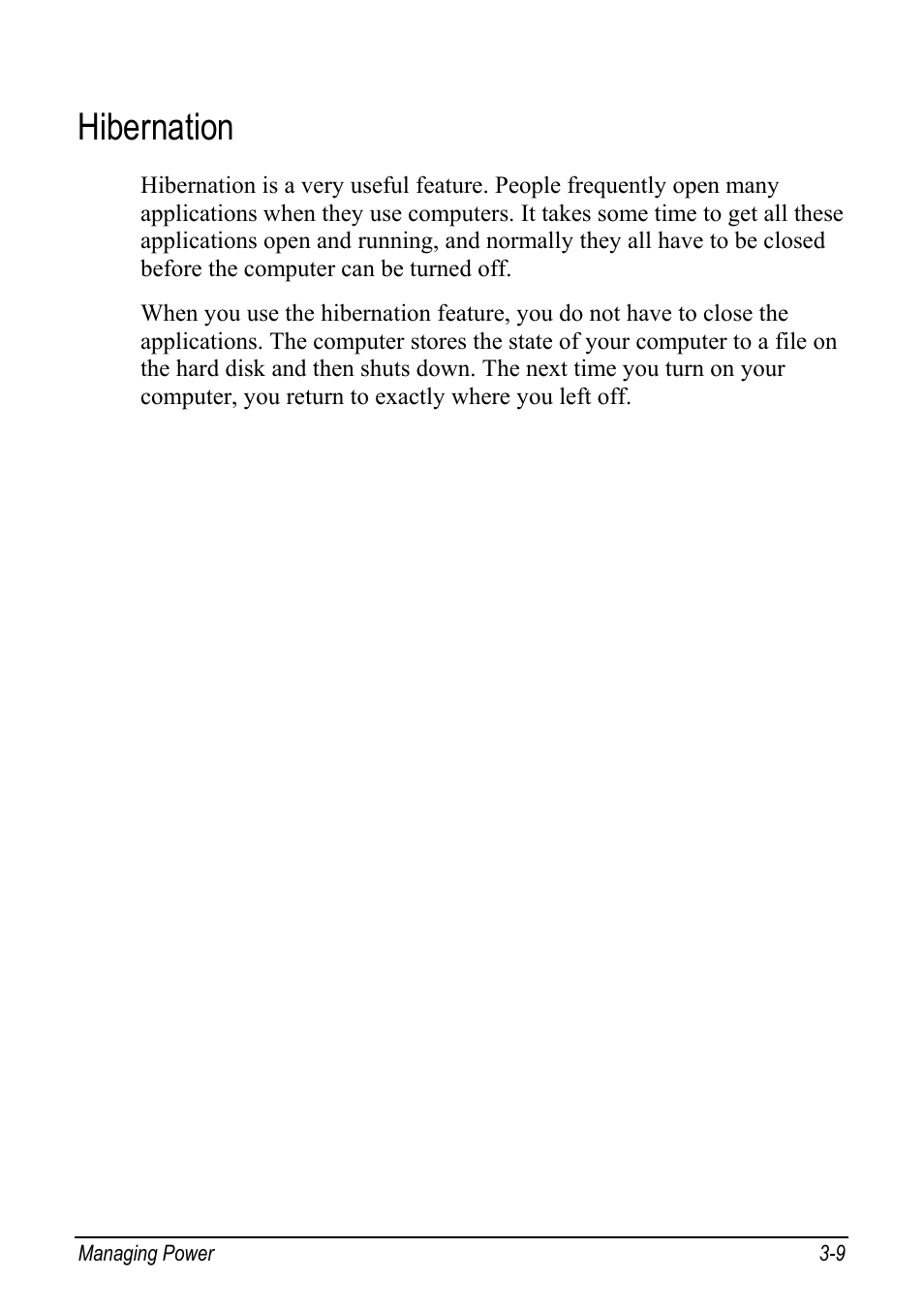 Hibernation, Hibernation -9 | chiliGREEN 9270D User Manual | Page 50 / 109