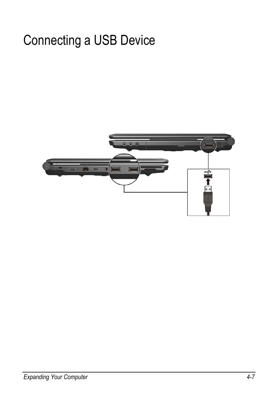 Connecting a usb device, Connecting a usb device -7, P. 4-7 | chiliGREEN 9270D User Manual | Page 58 / 109