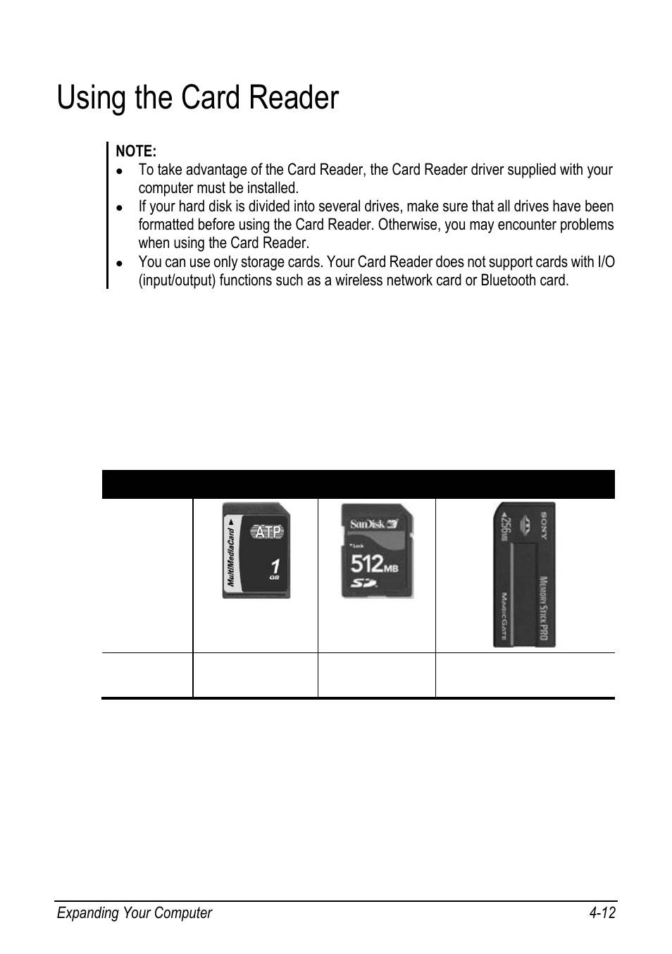 Using the card reader, Using the card reader -12, P. 4-12 | chiliGREEN 9270D User Manual | Page 63 / 109