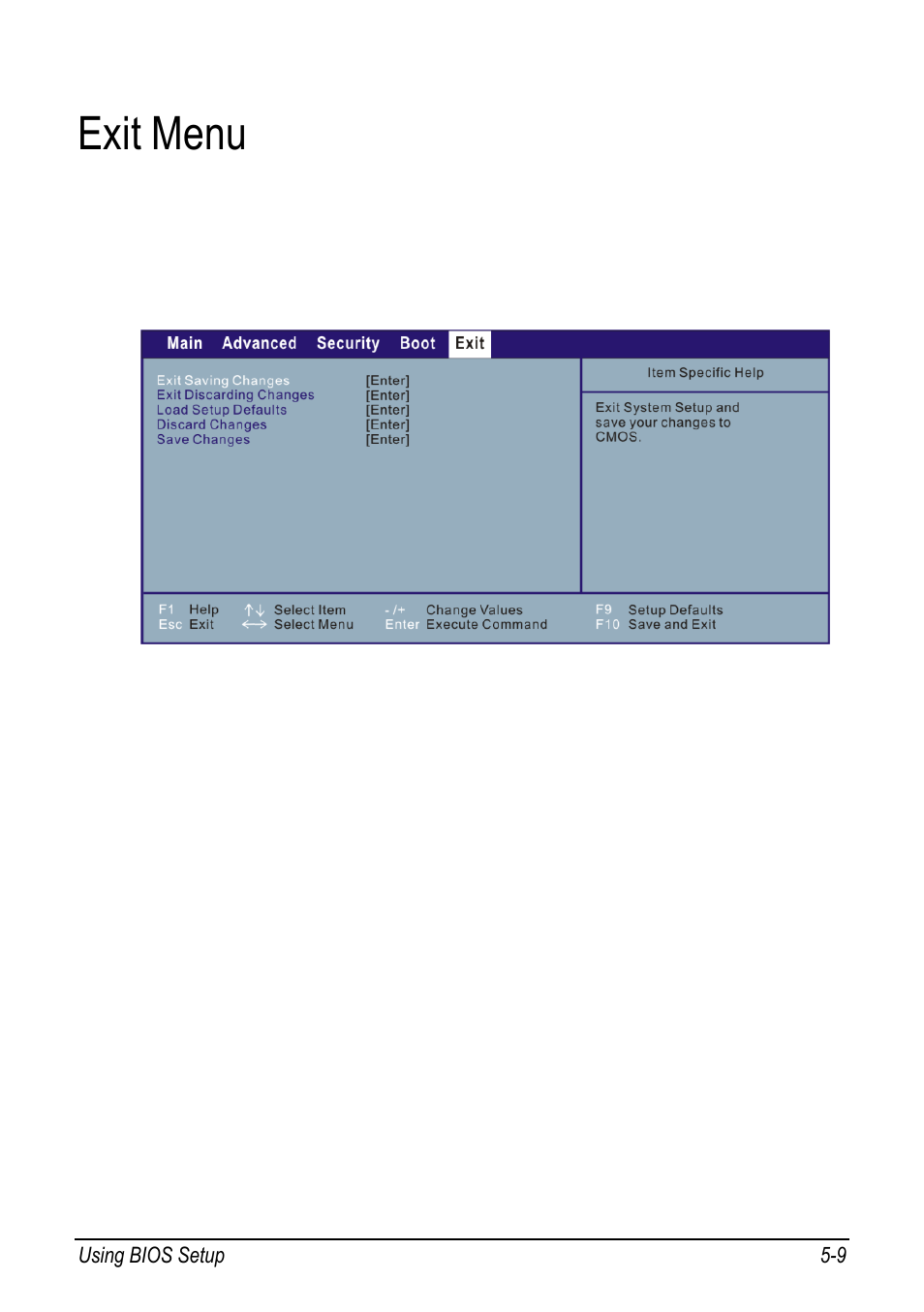 Exit menu -9, Exit menu | chiliGREEN 9270D User Manual | Page 74 / 109