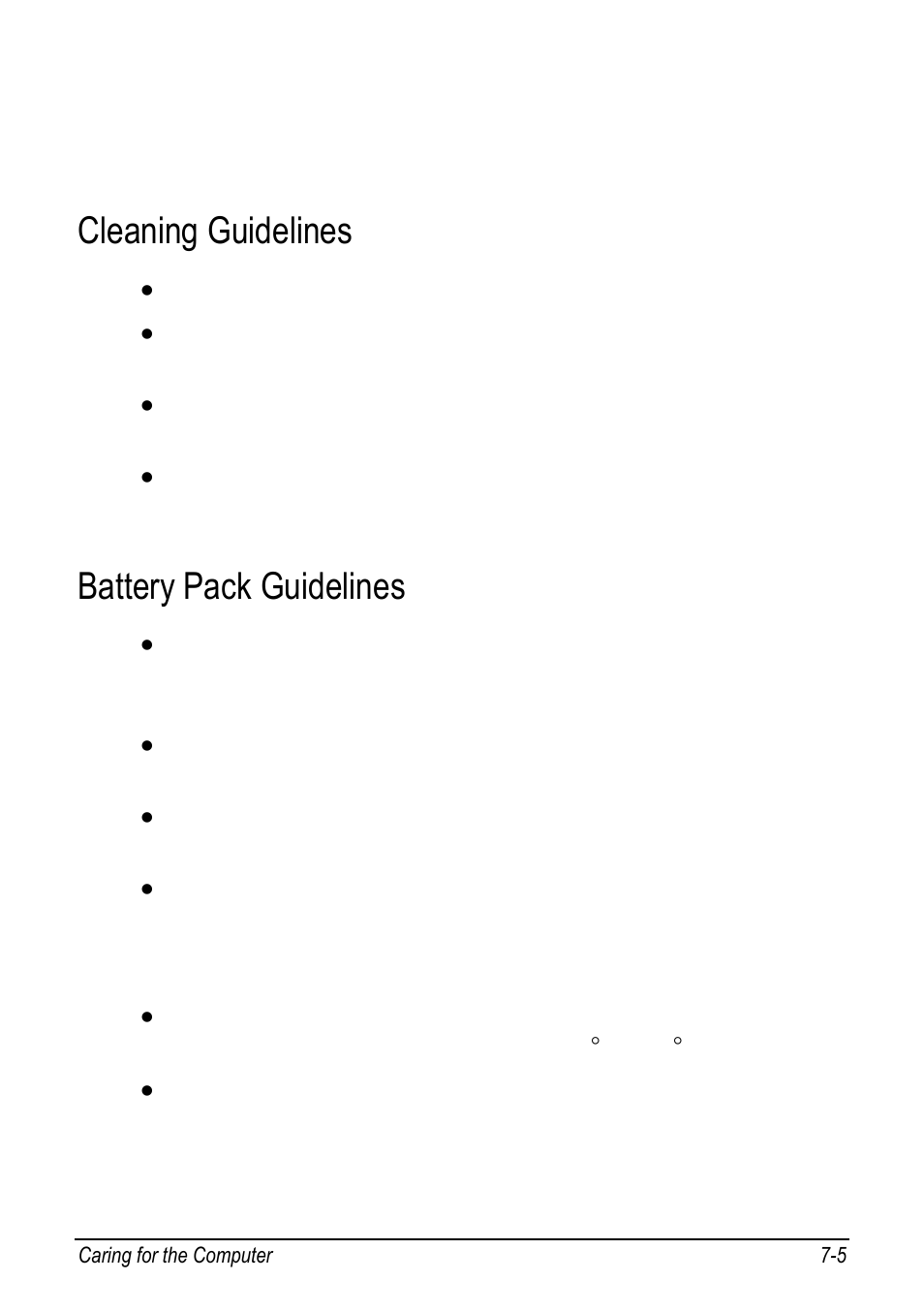 Cleaning guidelines, Battery pack guidelines, Cleaning guidelines -5 | Battery pack guidelines -5 | chiliGREEN 9270D User Manual | Page 82 / 109