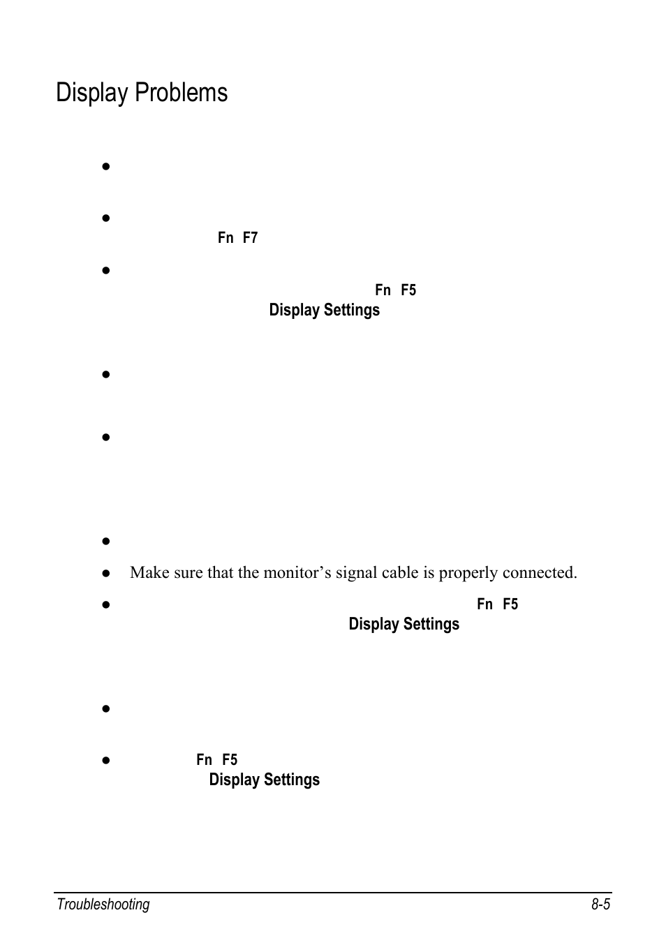 Display problems, Display problems -5 | chiliGREEN 9270D User Manual | Page 88 / 109