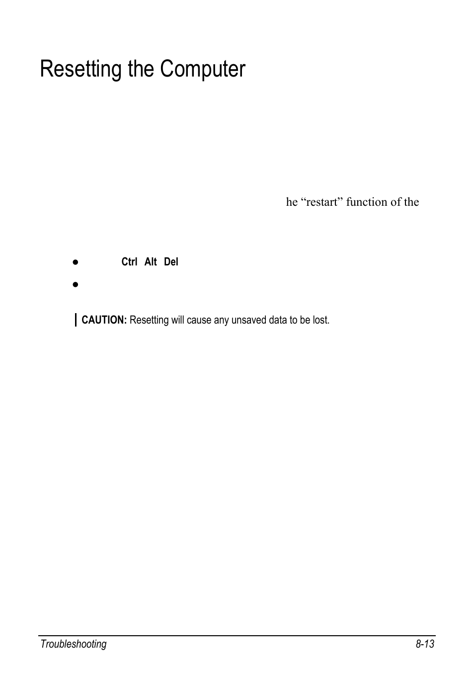 Resetting the computer, Resetting the computer -13 | chiliGREEN 9270D User Manual | Page 96 / 109