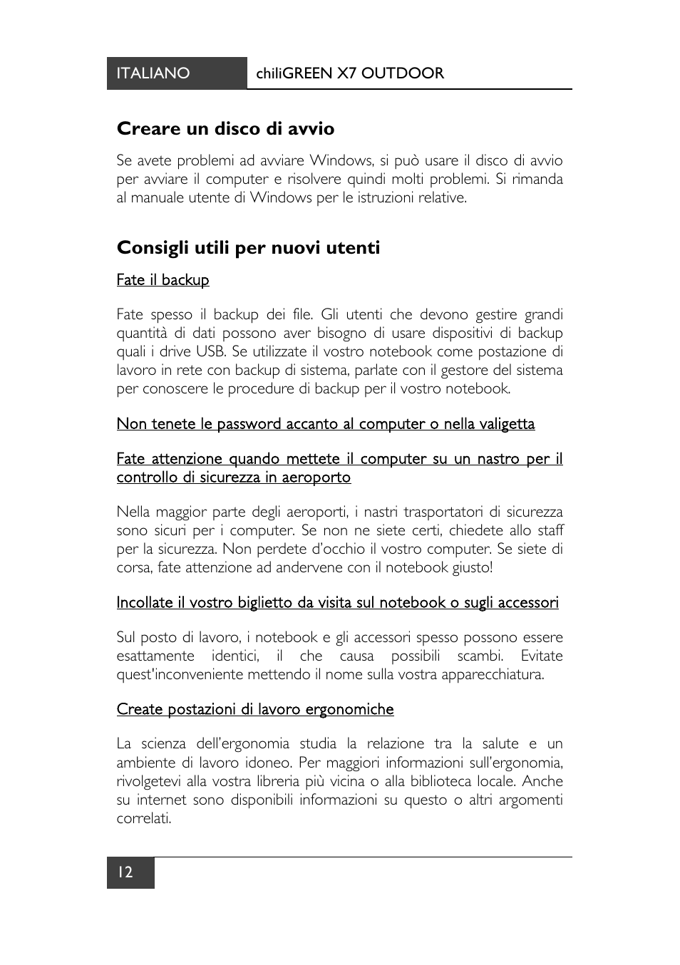 Creare un disco di avvio, Consigli utili per nuovi utenti | chiliGREEN X7 User Manual | Page 149 / 198