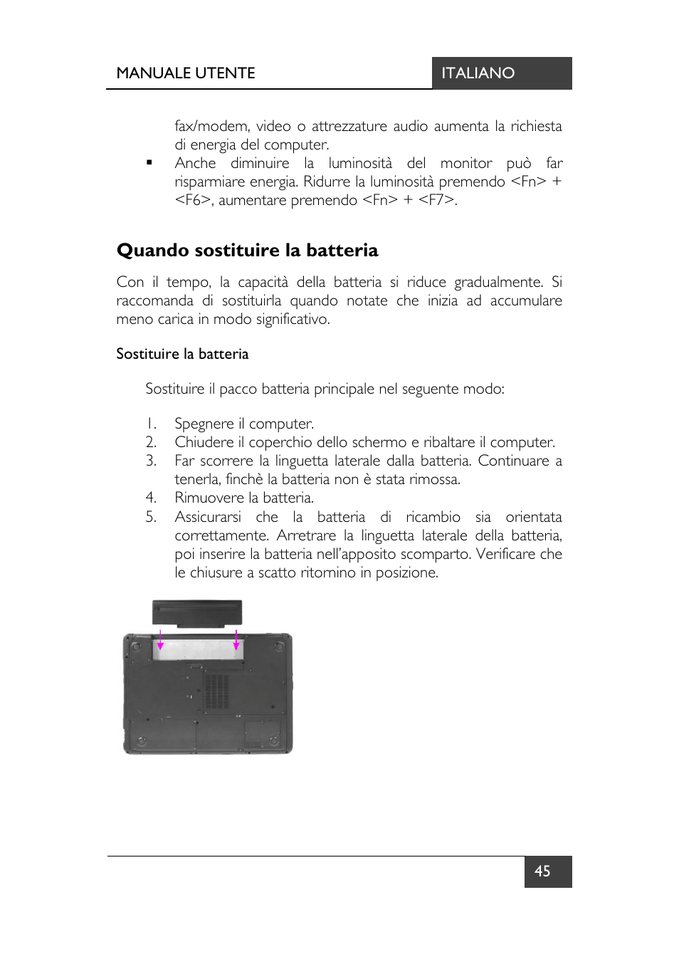 Quando sostituire la batteria | chiliGREEN X7 User Manual | Page 182 / 198