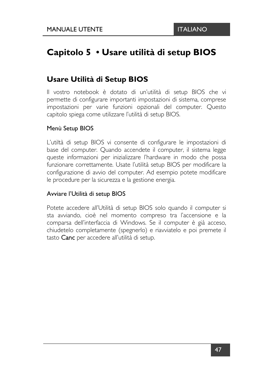 Capitolo 5 • usare utilità di setup bios, Usare utilità di setup bios | chiliGREEN X7 User Manual | Page 184 / 198