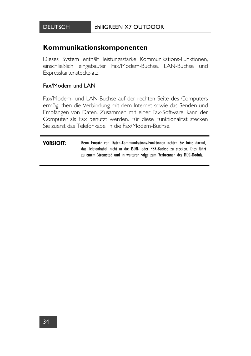 Kommunikationskomponenten | chiliGREEN X7 User Manual | Page 39 / 198