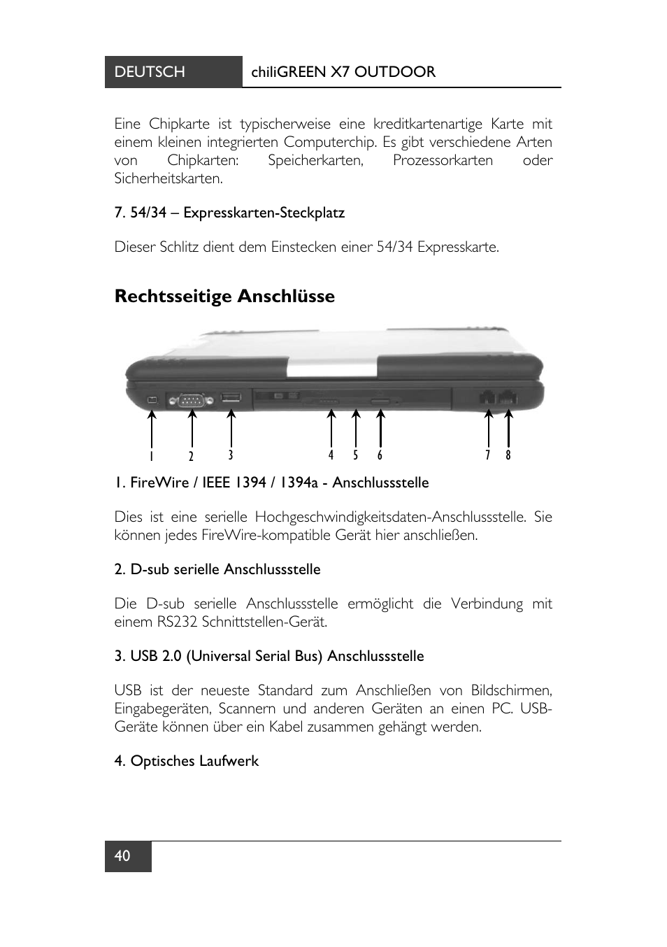 Rechtsseitige anschlüsse | chiliGREEN X7 User Manual | Page 45 / 198