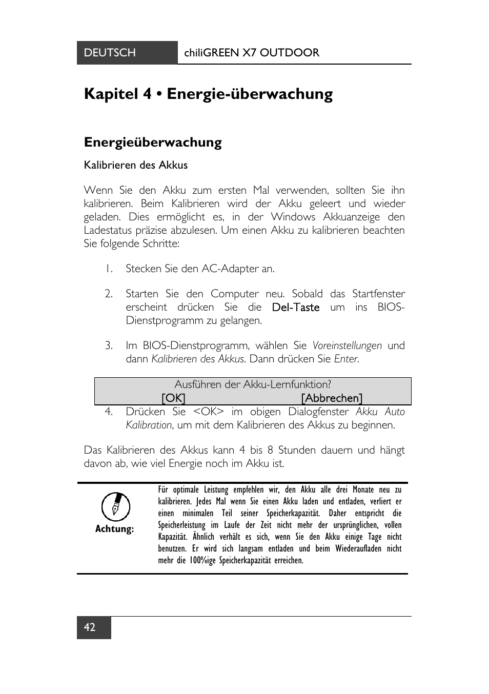 Kapitel 4 • energie-überwachung, Energieüberwachung | chiliGREEN X7 User Manual | Page 47 / 198