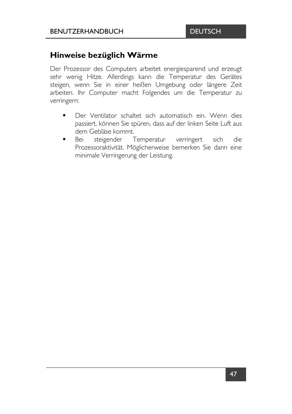 Hinweise bezüglich wärme | chiliGREEN X7 User Manual | Page 52 / 198