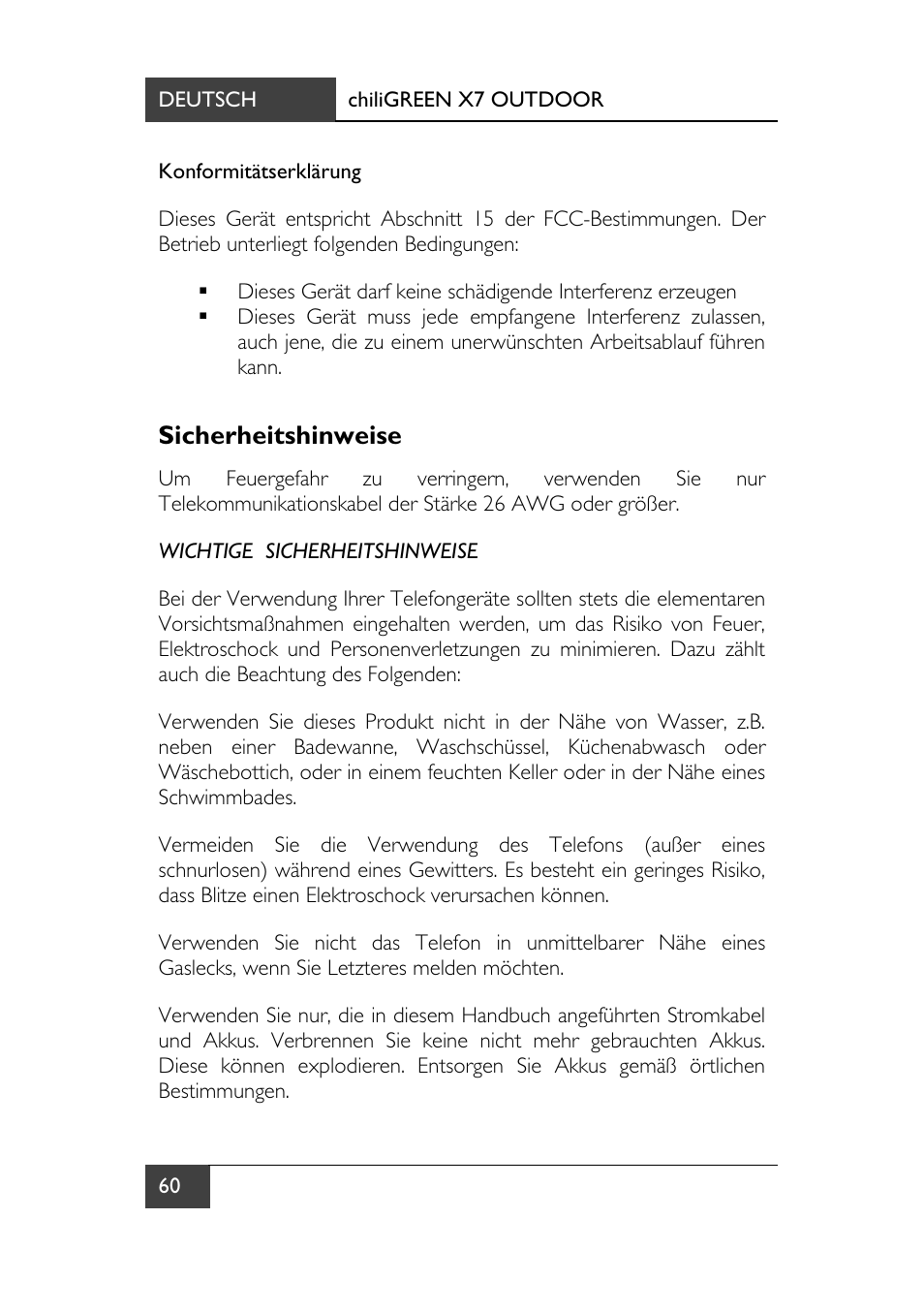 Sicherheitshinweise | chiliGREEN X7 User Manual | Page 65 / 198