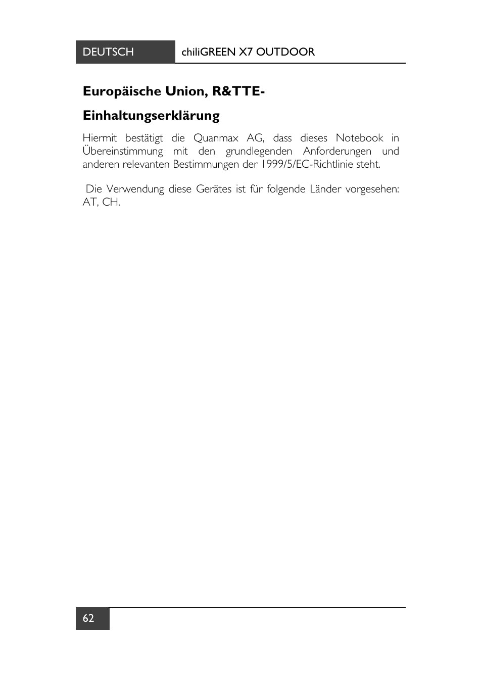 Europäische union, r&tte- einhaltungserklärung | chiliGREEN X7 User Manual | Page 67 / 198