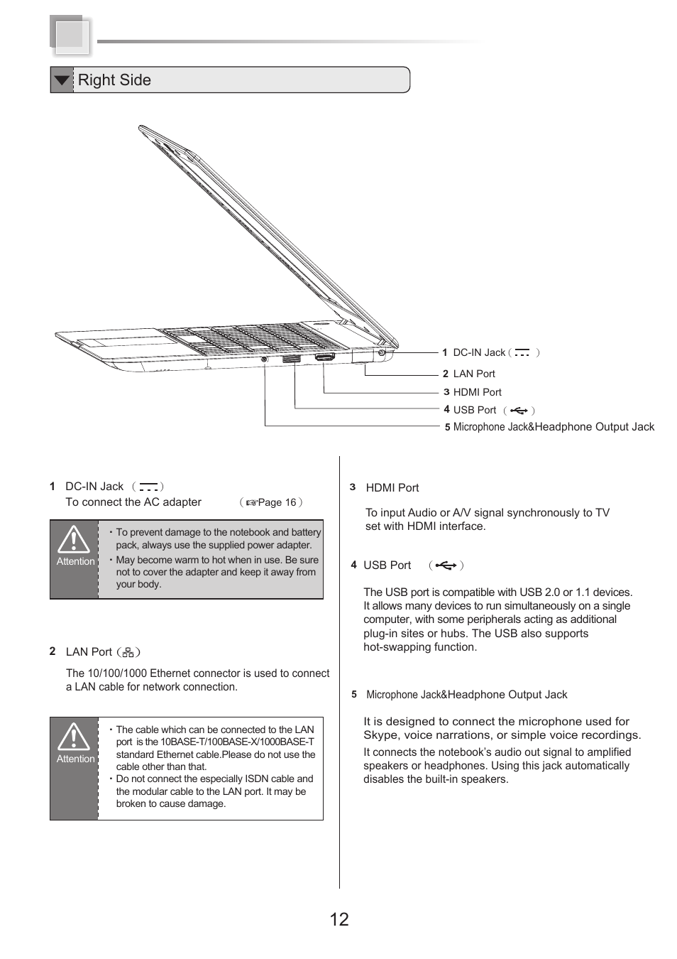 Right side | chiliGREEN X300H User Manual | Page 13 / 22