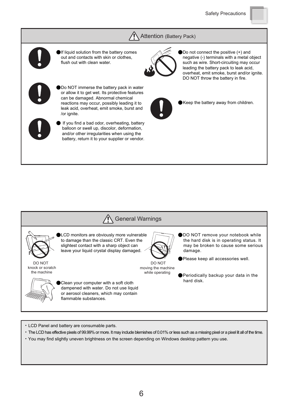 Attention, General warnings | chiliGREEN X300H User Manual | Page 7 / 22