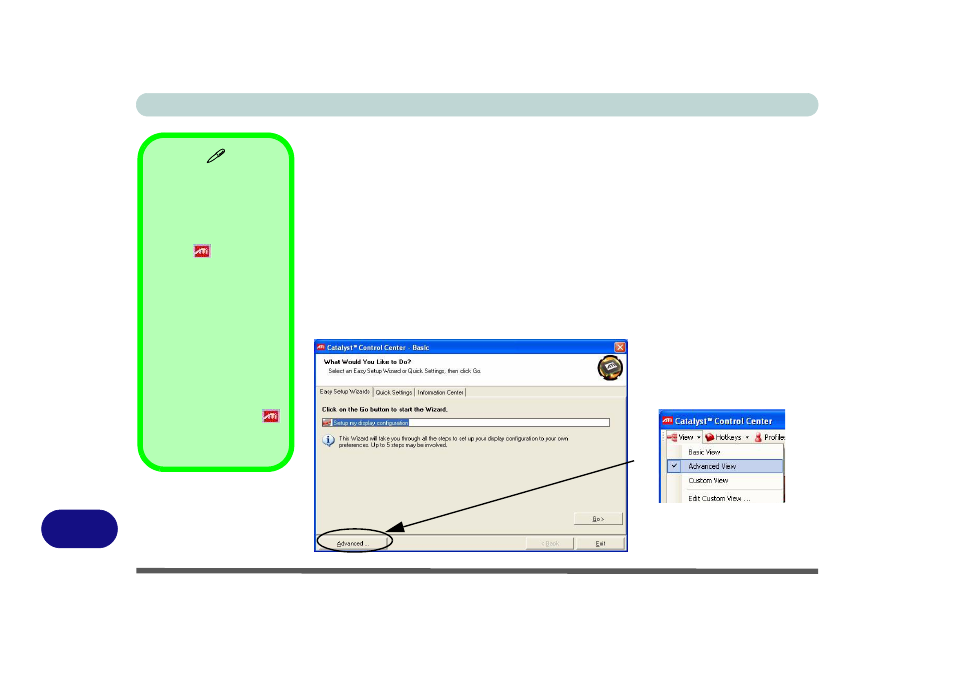 Ati catalyst® control center, Ati catalyst® control center” on | chiliGREEN W760K User Manual | Page 186 / 230