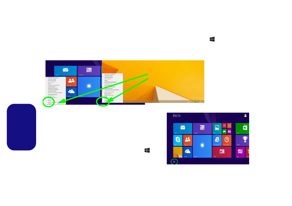 Panel de control de windows 8.1, Pantalla inicio y escritorio de windows 8.1, Español | chiliGREEN W550SU2 User Manual | Page 84 / 114