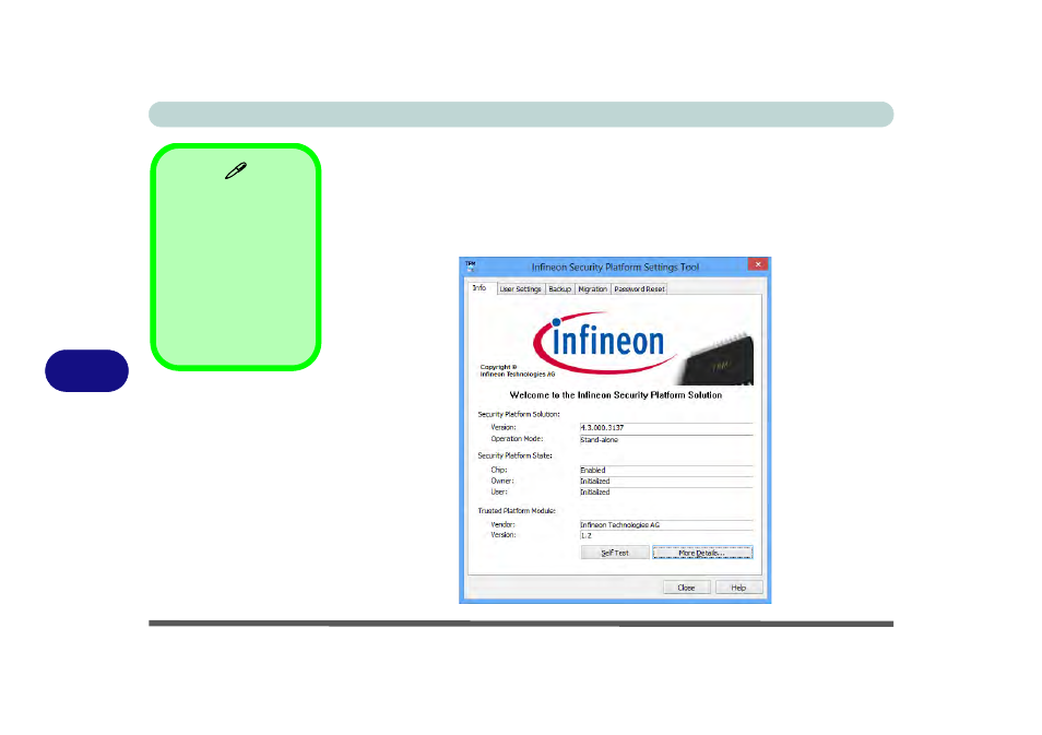 Infineon security platform settings tool | chiliGREEN W550SU2 User Manual | Page 170 / 256