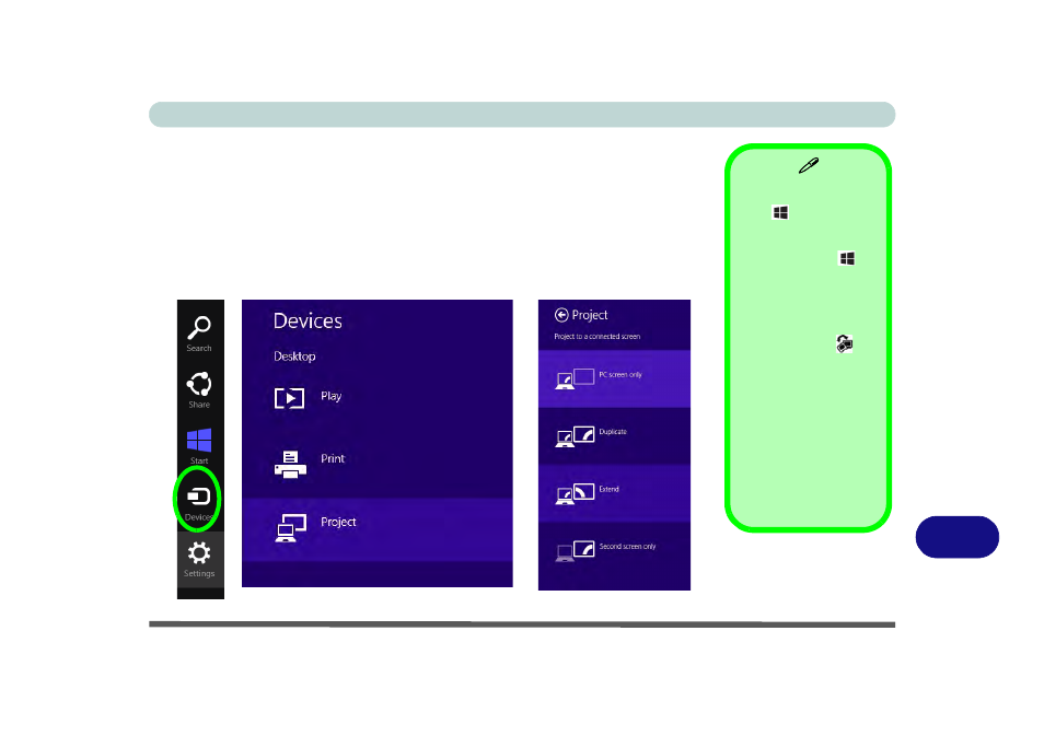 Attaching other displays - devices (charms bar), C - 19 | chiliGREEN W550SU2 User Manual | Page 247 / 256