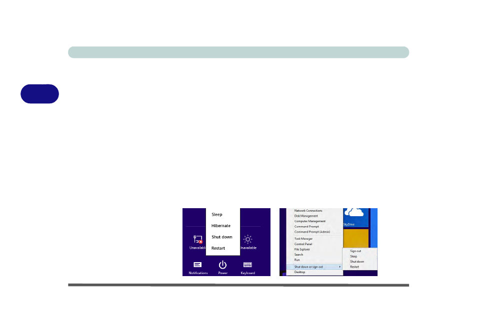 Hibernate, Shut down | chiliGREEN W550SU2 User Manual | Page 88 / 256