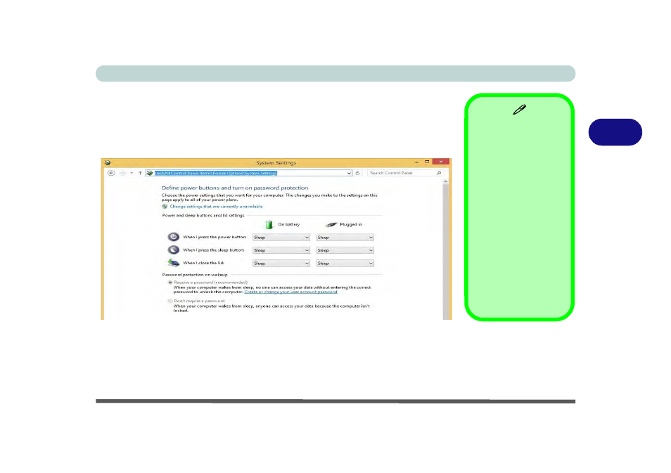 Configuring the power buttons, Configuring | chiliGREEN W550SU2 User Manual | Page 89 / 256