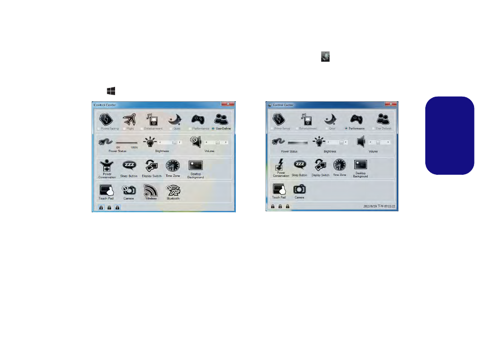 Control center (steuerzentrum), Deutsch | chiliGREEN W25BBZ W7 User Manual | Page 34 / 103