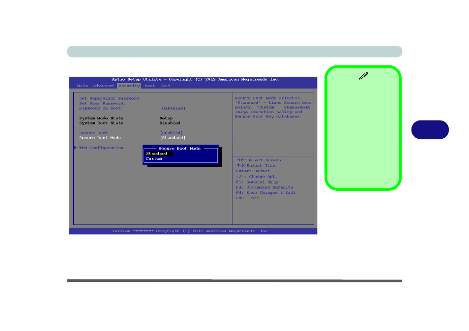 Security menu, Set supervisor password (security menu), Security menu -9 | chiliGREEN W25BBZ W7 User Manual | Page 111 / 312