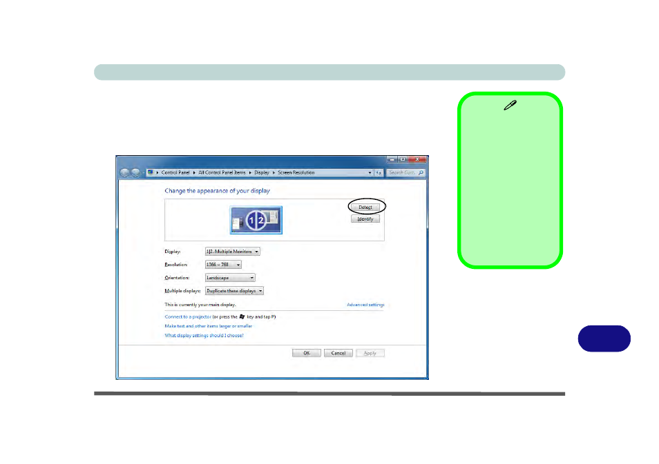 Configuring an external display in windows 7, Cconfiguring an external display in windows 7 | chiliGREEN W25BBZ W7 User Manual | Page 253 / 312