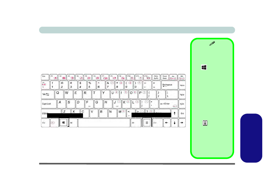 Keyboard - windows 8, Windows 8 | chiliGREEN W25BBZ W7 User Manual | Page 279 / 312