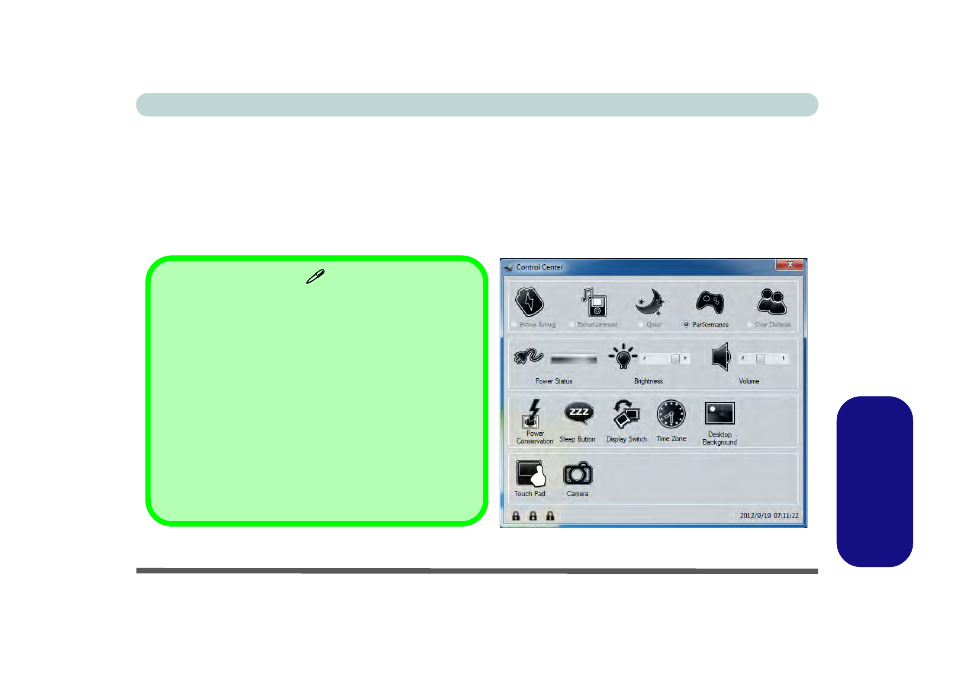 E - 15, App (see, Function/hot key indicators | And no, Function/hot key indicators & control center, Windows 8 | chiliGREEN W25BBZ W7 User Manual | Page 281 / 312