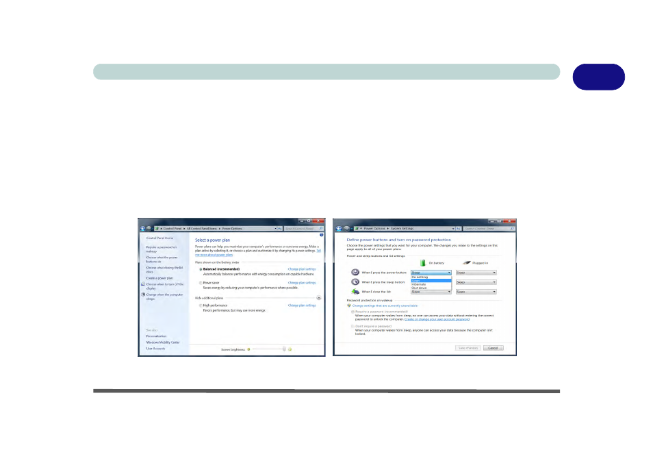 Power options | chiliGREEN W25BBZ W7 User Manual | Page 61 / 312