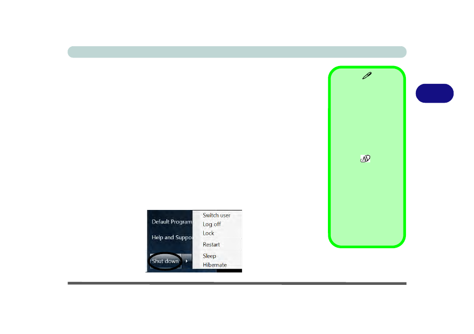 Hibernate, Shut down, Hibernate -7 | Shut down -7 | chiliGREEN W25BBZ W7 User Manual | Page 83 / 312