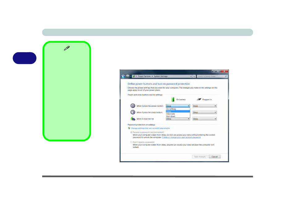 Configuring the power buttons, Configuring the power buttons -8 | chiliGREEN W25BBZ W7 User Manual | Page 84 / 312