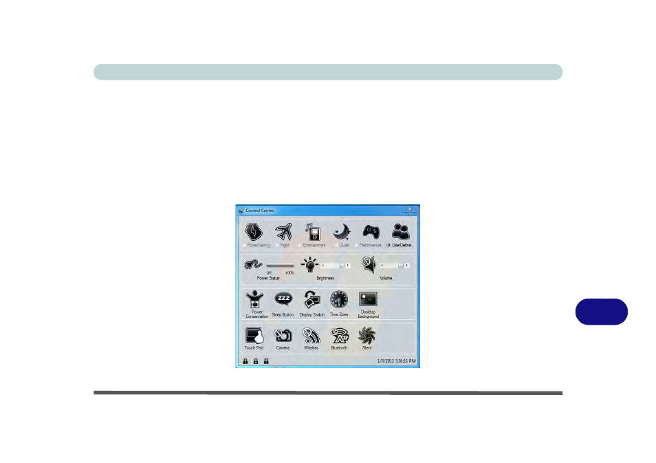 Appendix b: control center, Overview, Control center | Appendix b | chiliGREEN W251CZQ User Manual | Page 239 / 260