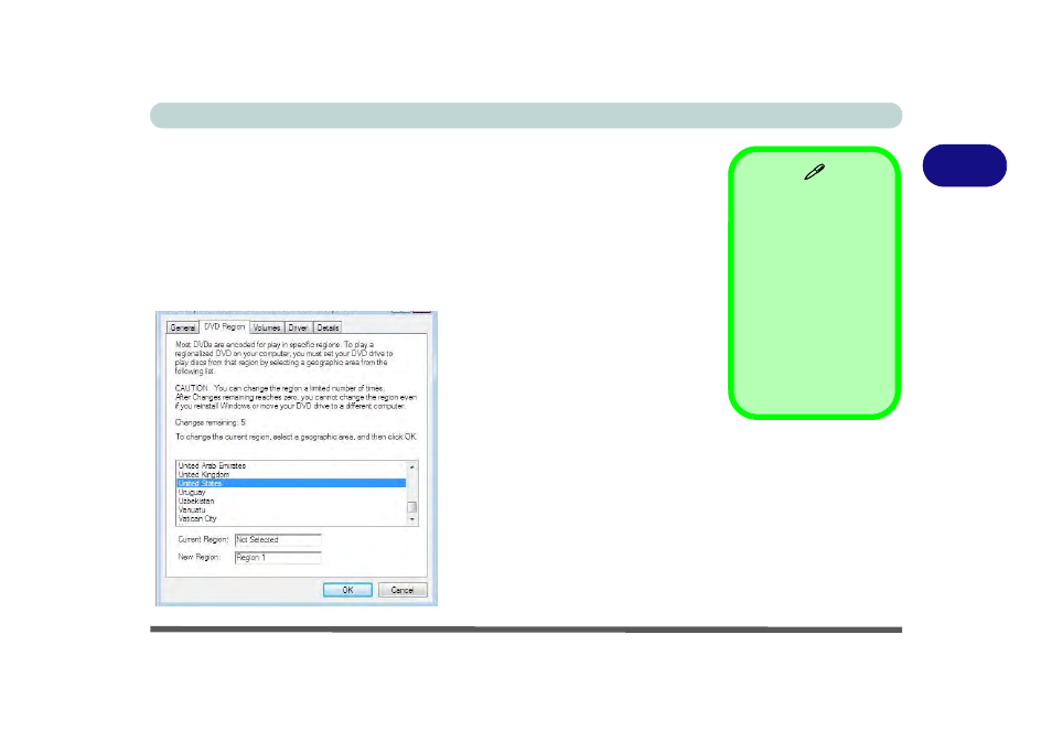 Dvd regional codes, Dvd regional codes -5, 2dvd regional codes | chiliGREEN W251CZQ User Manual | Page 61 / 260